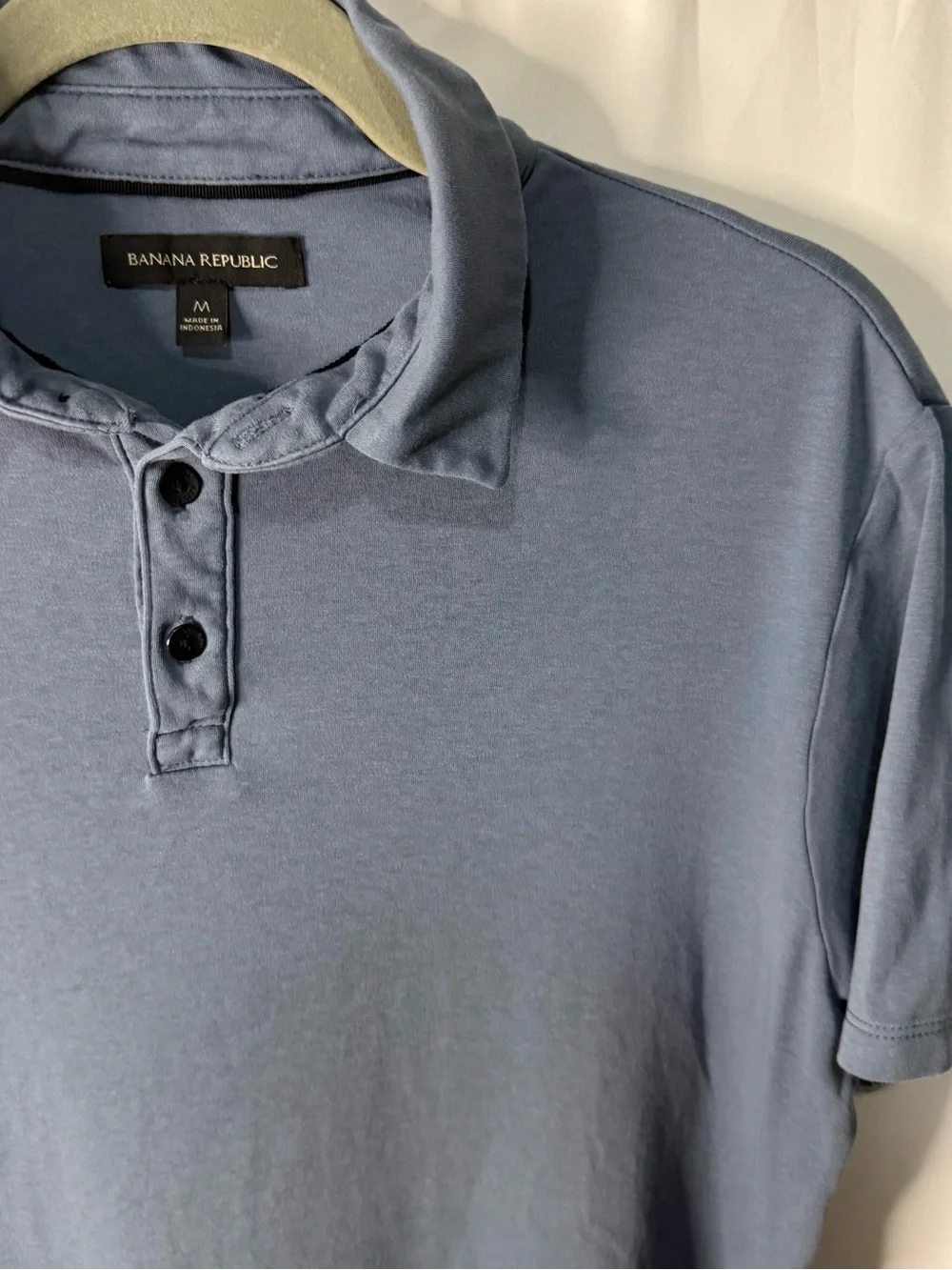 Banana Republic Men's Slate Blue Short-Sleeve Polo